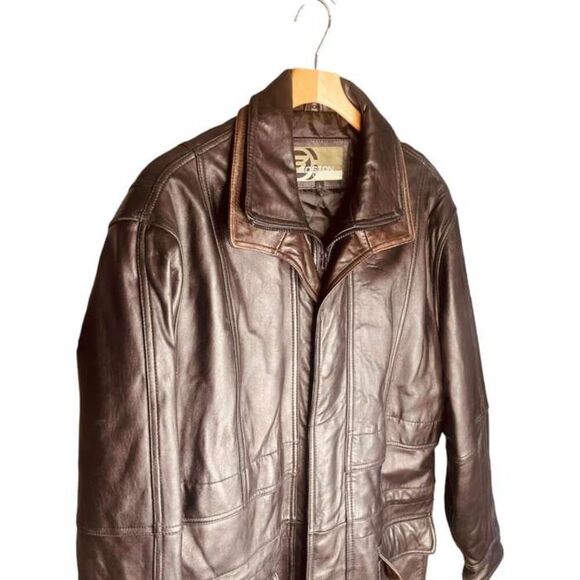 Boston Outfitters | Brn Genuine Leather Quilted Lined Bomber Jacket Size L | EUC - Picture 6 of 16
